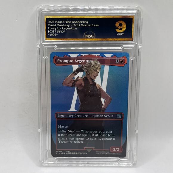 MTG Prompto Argentum Borderless Final Fantasy Foil Graded 9 Magic The Gathering - Picture 1 of 2